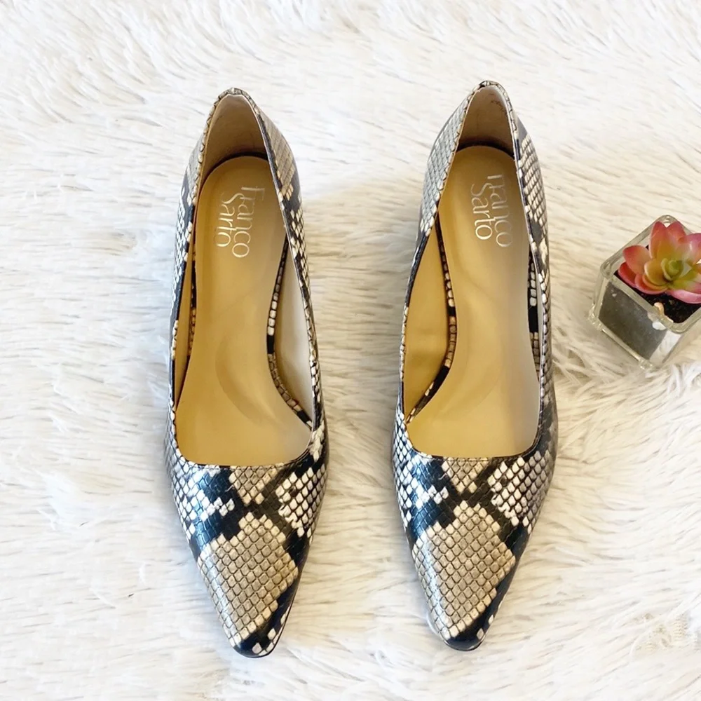 Franco Sarto Samira Artist Snake print architectural heel pump women’s 6.5